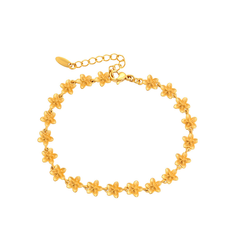Xuping Jewelry 24K gold alloy flower jewelry, retro fashion, niche design sense, elegant bracelet wholesale Item Picture