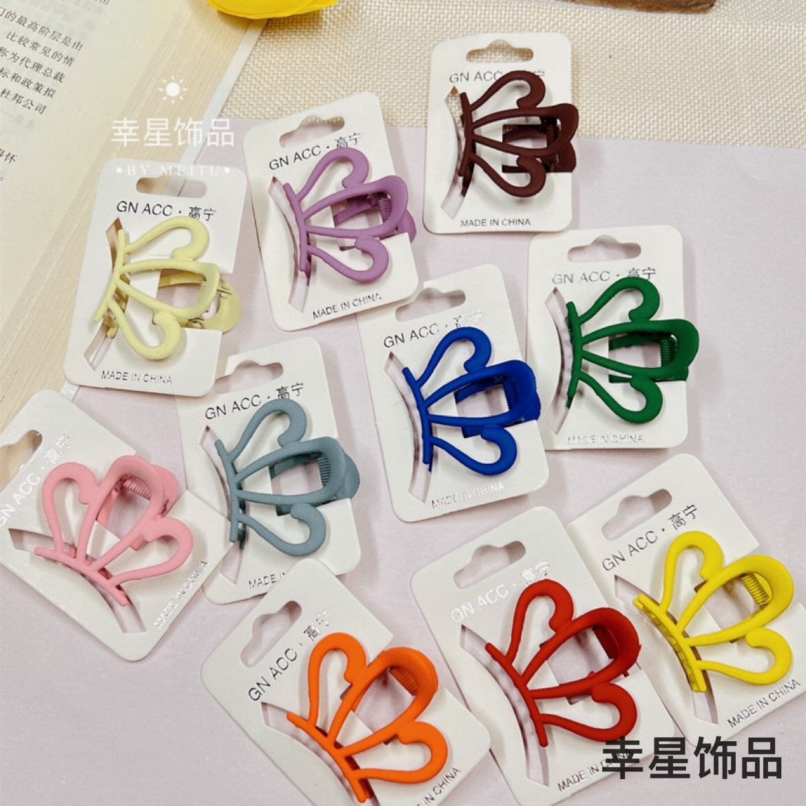 Yong Ai Jiu Ai Cute Colorful flower clippers, ins sweet hair clippers, girlish heart hair clips, back head clips, hair accessories Item Picture