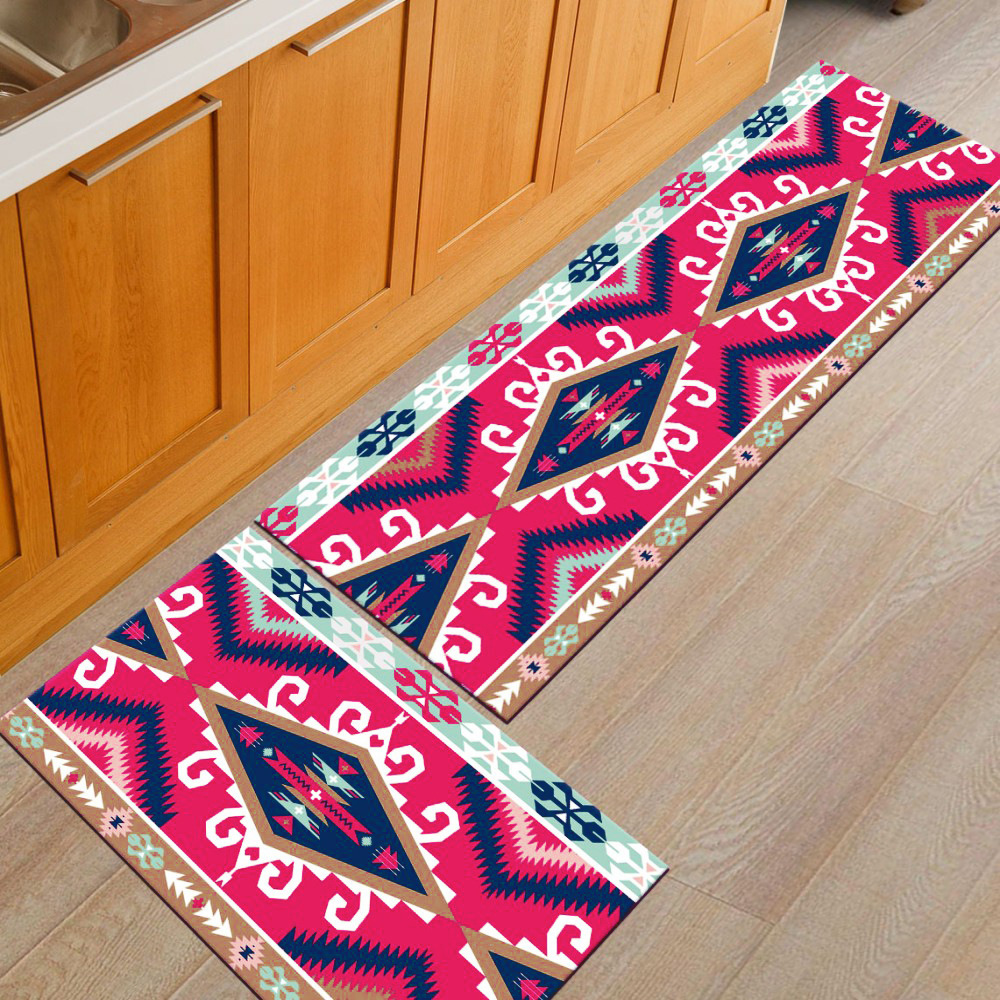Cross-border kitchen floor MATS, Bohemian-style bathroom door MATS, floor MATS, Moroccan wall tiles, home kitchen carpets Application Scenario