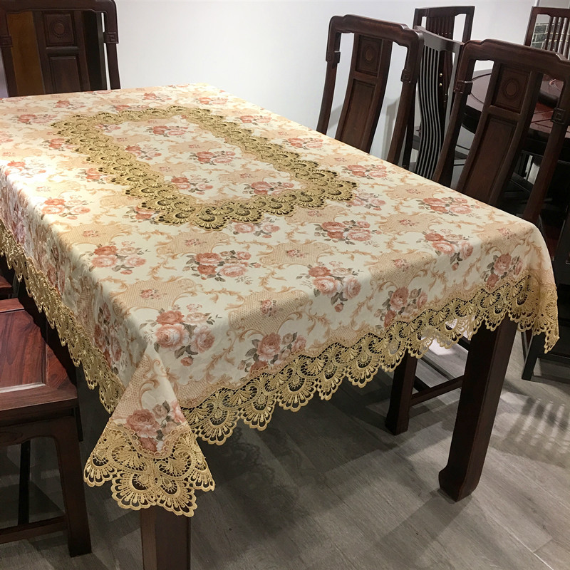 桌布布艺长方形家用欧式餐桌垫蕾丝茶几布台布餐桌布方桌圆桌美式