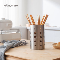 Chopsticks container 304 stainless steel chopsticks container Kitchen multi-functional storage rack Chopsticks container with circular hole hollow-cut eatable water
