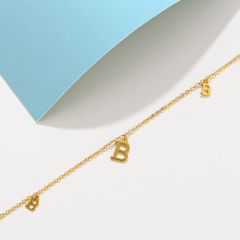 Xuping Jewelry's new 24K gold-plated alloy anklets feature a simple and fashionable European and American lettered anklets that are niche for girls Specification image