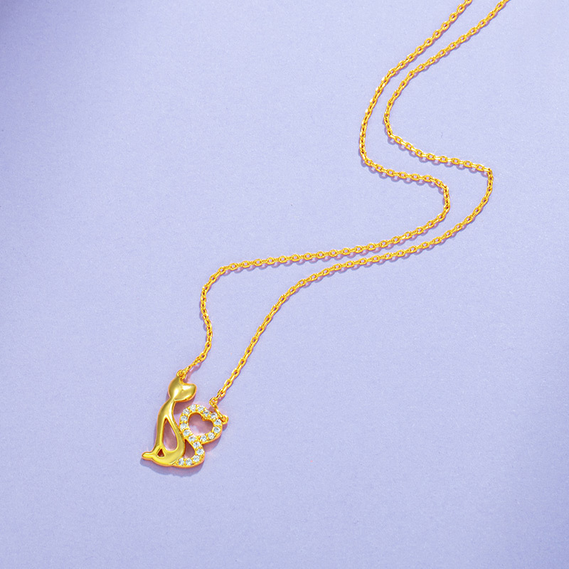 Joyería xu ping gato amor collar nuevo ins cadena de clavícula japonesa y coreana para mujeres simple chapado 24K collar de oro para mujeres Application Scenario