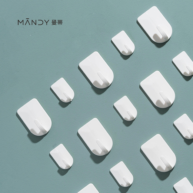 Adhesive plastic hook kitchen non-trace strong adhesive hook Bedroom coat and hat hook no punch paste shelf customization