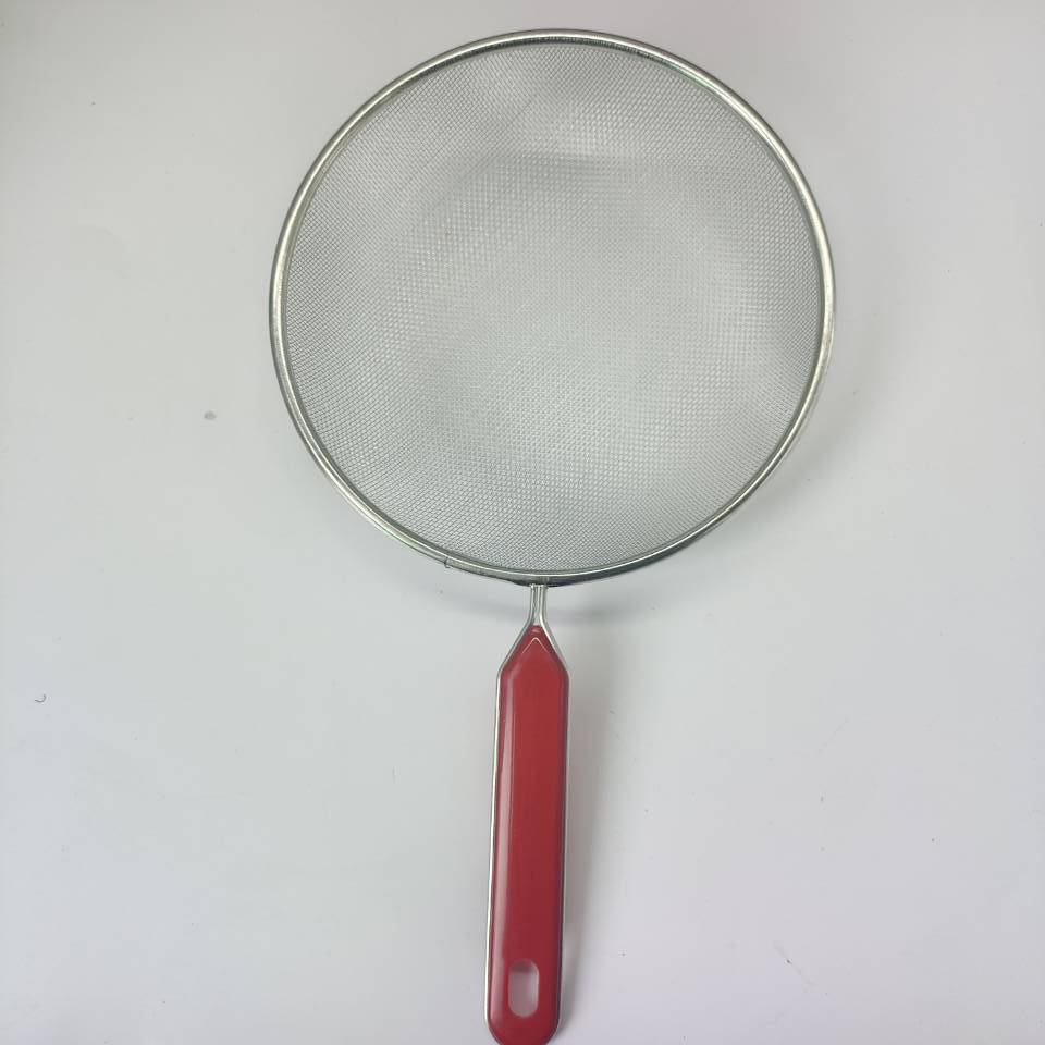 Red handle oil net oil net leakage fried food powder filter net 16CM oil grid wholesale thumbnail