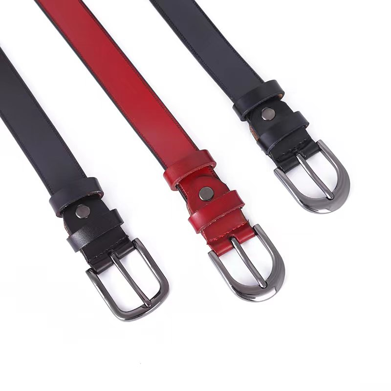 New 3.0 decorative belt for women, European and American personalized and fashionable thin waist belt, antique cowhide needle buckle women's belt in stock details Picture