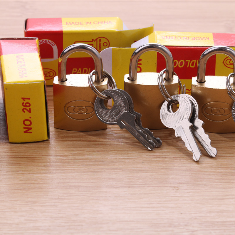 Household small padlock, luggage anti-theft lock, 25# imitation copper small lock, small copper lock, luggage and bag padlock, mailbox and computer case lock Application Scenario