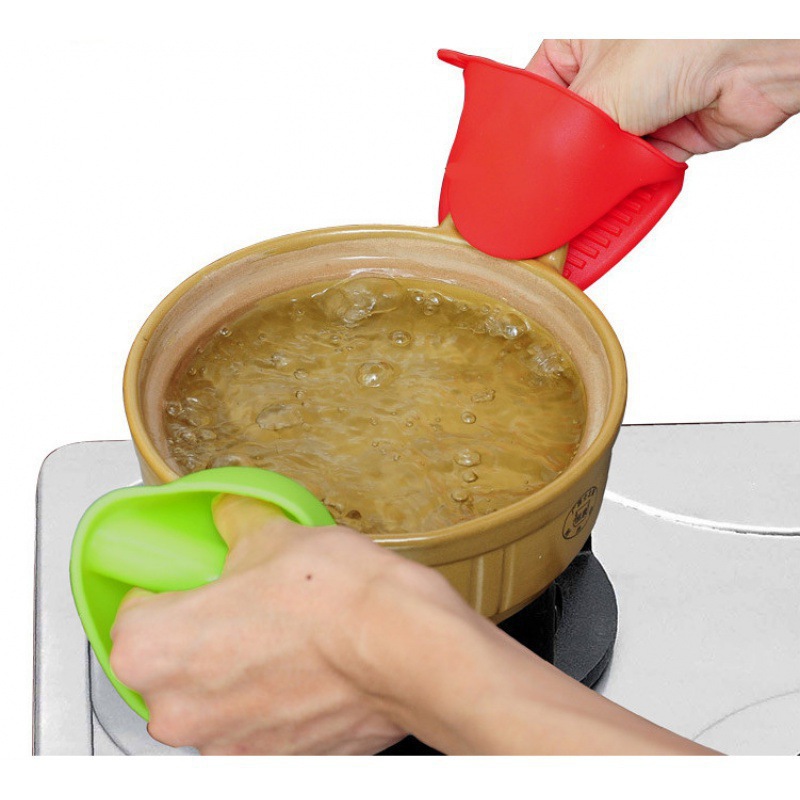 Thickened kitchen heat insulation clamps, silicone heat insulation gloves, high-temperature resistant clay pot scald clamps, special for baking ovens and microwave ovens Specification image