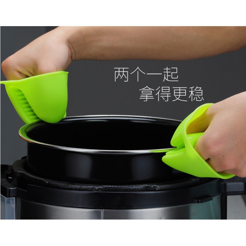 Thickened kitchen heat insulation clamps, silicone heat insulation gloves, high-temperature resistant clay pot scald clamps, special for baking ovens and microwave ovens details Picture