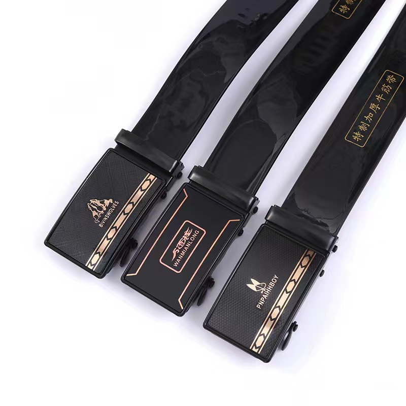 Special thickened beef tendon men's belt with full teeth and automatic belt is selling well at street stalls, exhibitions and supermarkets for wholesale details Picture