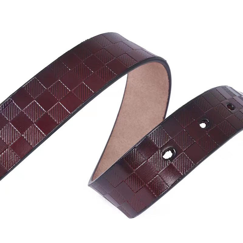 New antique cowhide needle buckle women's belt, checkered European and American fashionable and individual fine waist belt decoration belt manufacturer in stock Item Picture