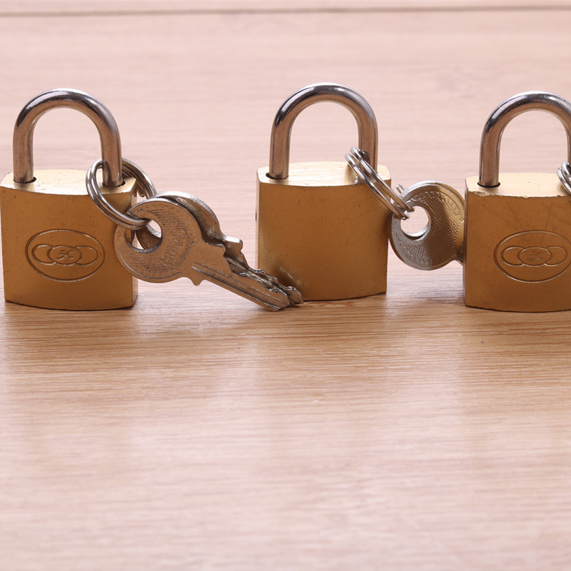 Household small padlock, luggage anti-theft lock, 25# imitation copper small lock, small copper lock, luggage and bag padlock, mailbox and computer case lock Specification image