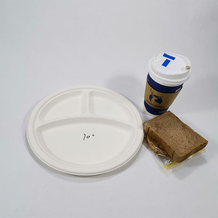 Wholesale of 3pc round paper plates, 10-inch disposable fast food paper plates, barbecue paper plates and pulp plates details Picture