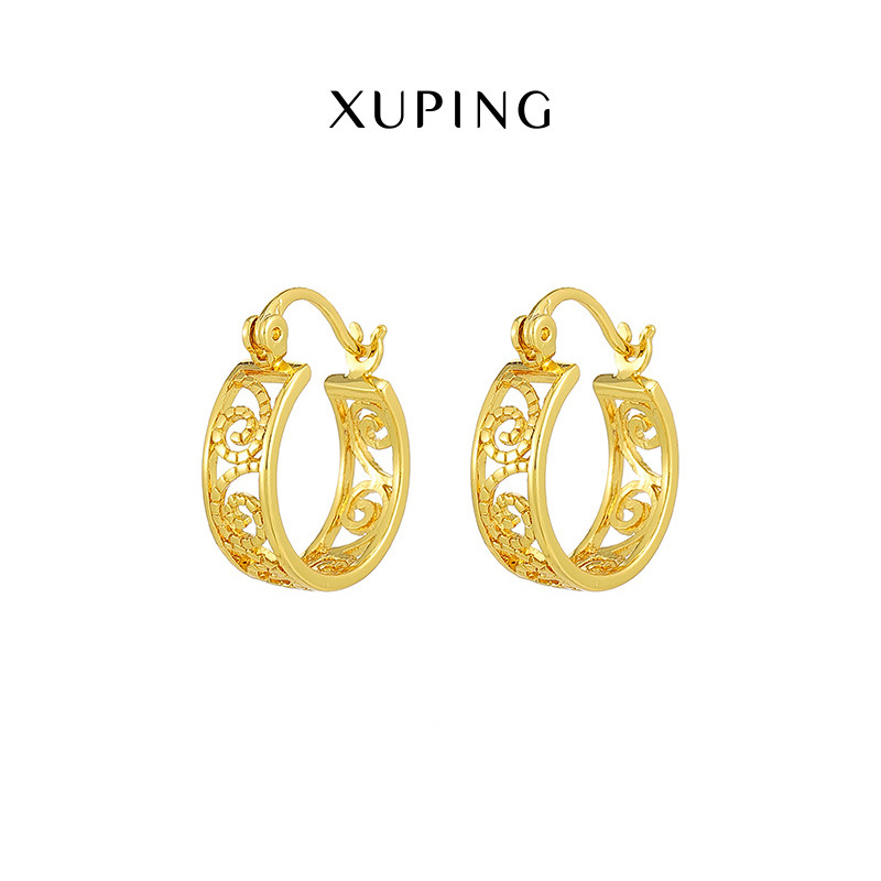 旭平首饰镀24k金色祥云镂空复古妈妈耳饰 民族风复古气质耳环女