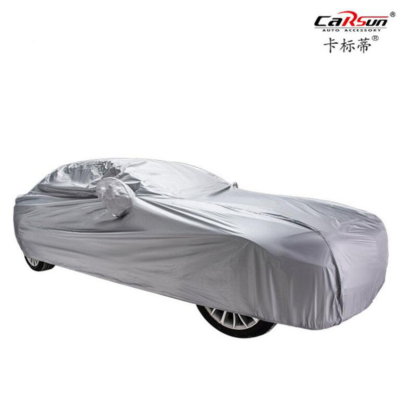 The manufacturer's car cover is scratch-resistant, sun-proof, dust-proof and rainproof. It is a 170T silver-coated fabric car cover without ears Specification image