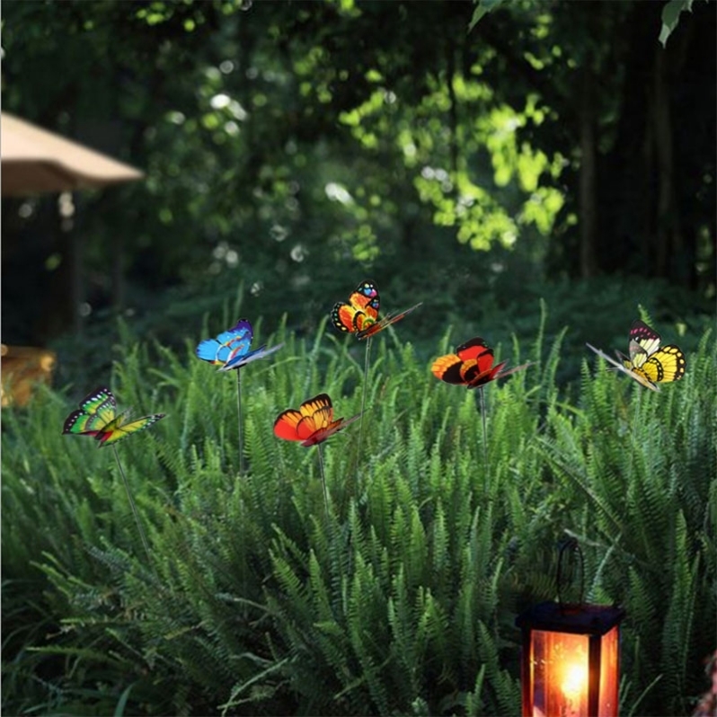 3D simulation butterfly scenic spot sales Department wedding flower arrangement decorative flower garden garden grass waterproof pole butterfly
