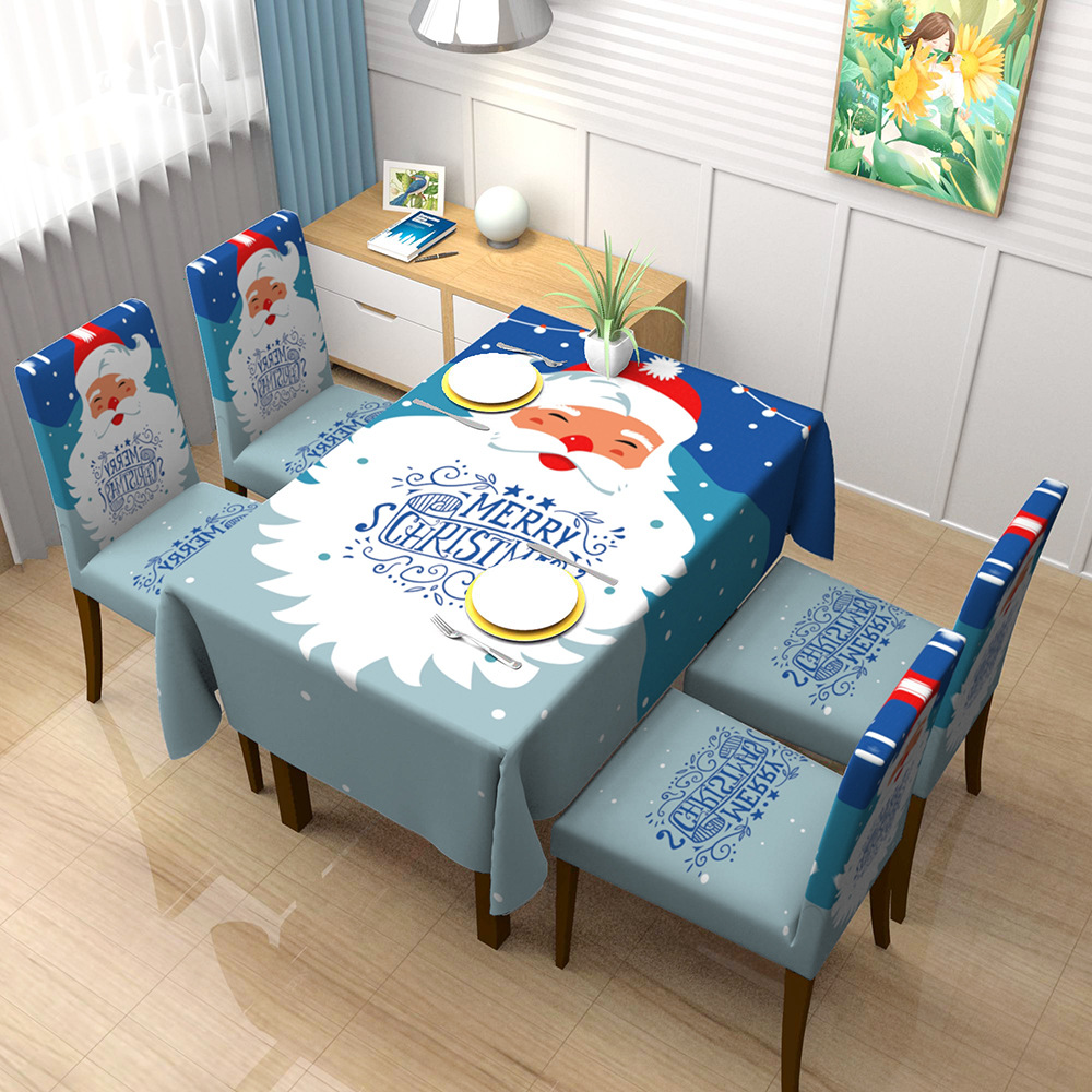 Christmas tablecloth chair cover Spring chair cover Christmas chair cover dining chair cover image positioning Christmas chair cover