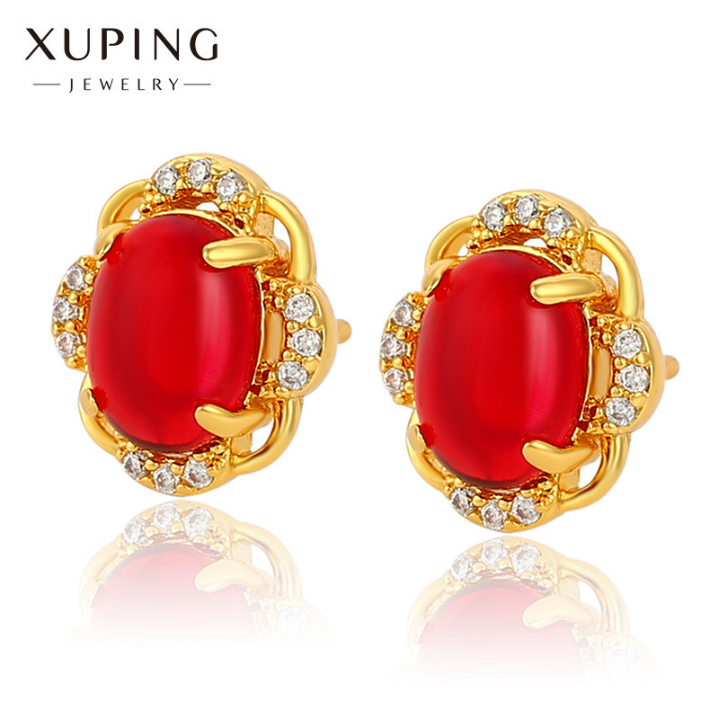 旭平首饰欧美风仿玛瑙耳钉女耳饰高级感 宫廷复古耳环高质量批发