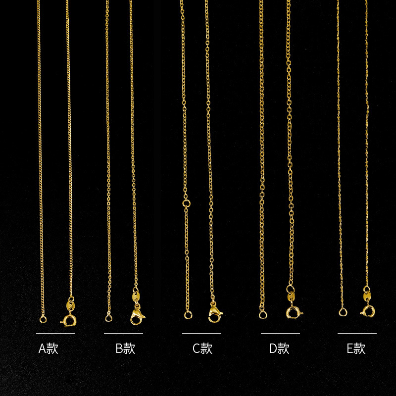 Xuping joyería chapado en oro 24K colgante collar con cadena O cadena hijo cadena de diez cadenas simples cadena única barra de cadena al por mayor details Picture