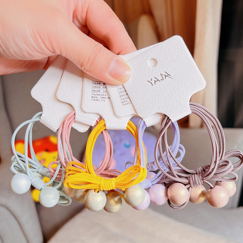 Yongai Jiu Ai hair Tie: Korean style, trendy and simple double-layer bow bead hair tie, 2 clips of leather band headwear and hair band Application Scenario
