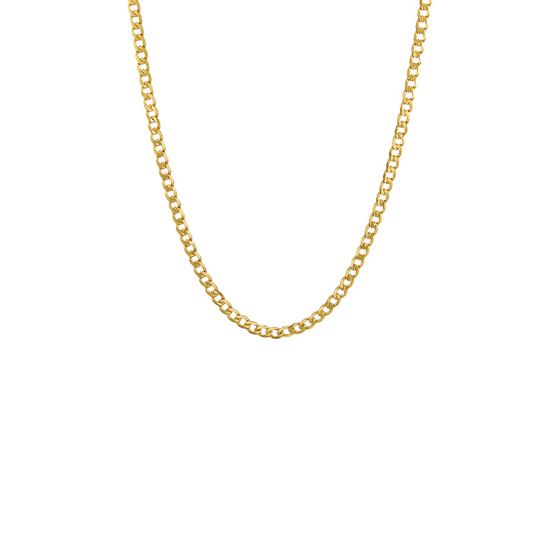 Xuping joyería chapado en oro 24K colgante collar con cadena O cadena hijo cadena de diez cadenas simples cadena única barra de cadena al por mayor Item Picture