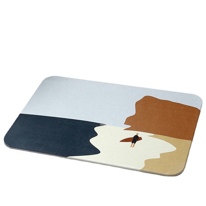 Cross-border simple and abstract, dedicated diatom mud bathroom floor MATS, absorbent soft MATS, door MATS, quick-drying anti-slip MATS, independent website Specification image