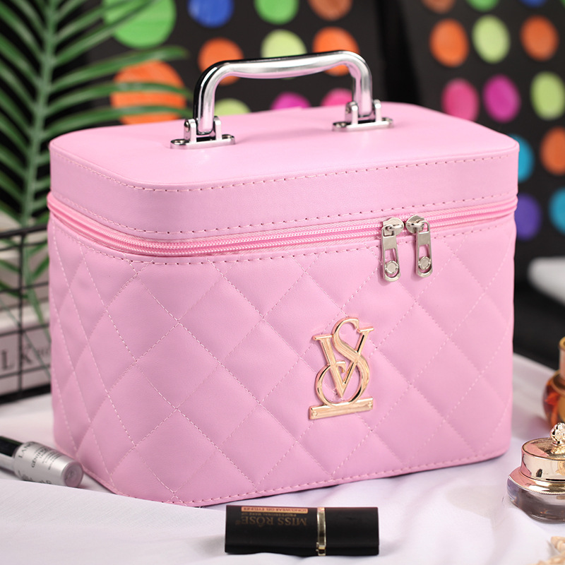 Wholesale and customized large-capacity waterproof cosmetic bags, pu leather portable hand-held cosmetic cases, storage boxes for cosmetics details Picture