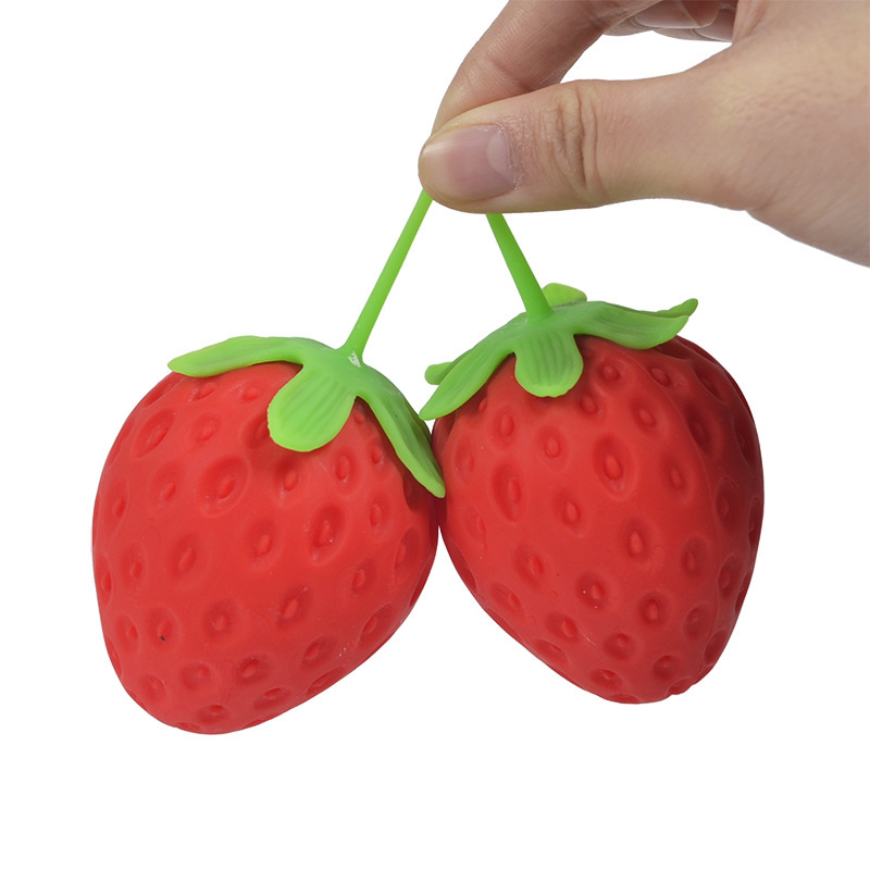 跨境水果草莓捏捏乐TPR减压解压儿童玩具发泄球新奇玩具面粉球详情图4
