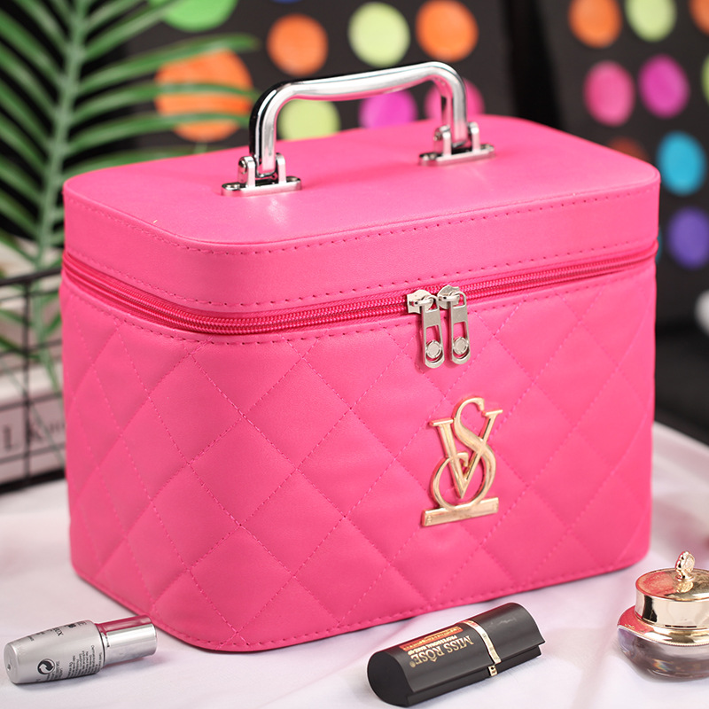 Wholesale and customized large-capacity waterproof cosmetic bags, pu leather portable hand-held cosmetic cases, storage boxes for cosmetics Specification image