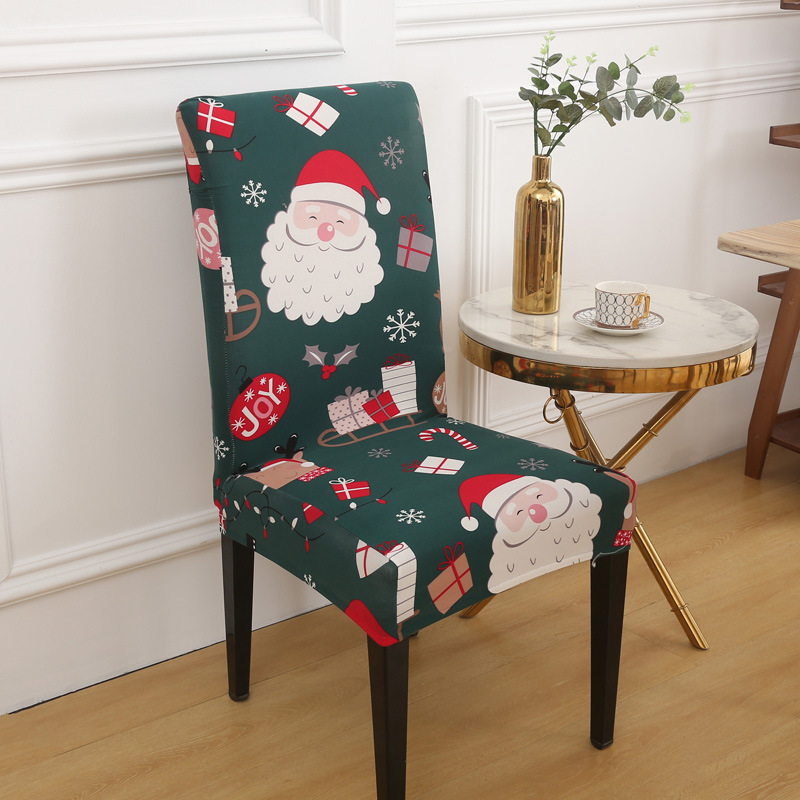 欧美椅子套弹力椅套半包欧式连体椅垫电脑椅子罩圣诞酒店厂家批发