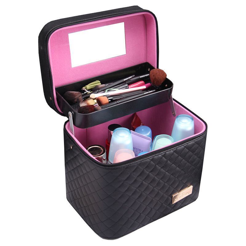 Wholesale customized makeup bags, new large-capacity travel portable makeup cases, hand-held PU cosmetics storage bags Item Picture