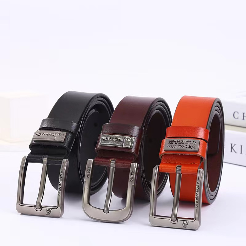 Retro cowhide pin buckle belt, genuine leather belt, men's alloy casual and versatile pin buckle belt manufacturer, in stock and selling well