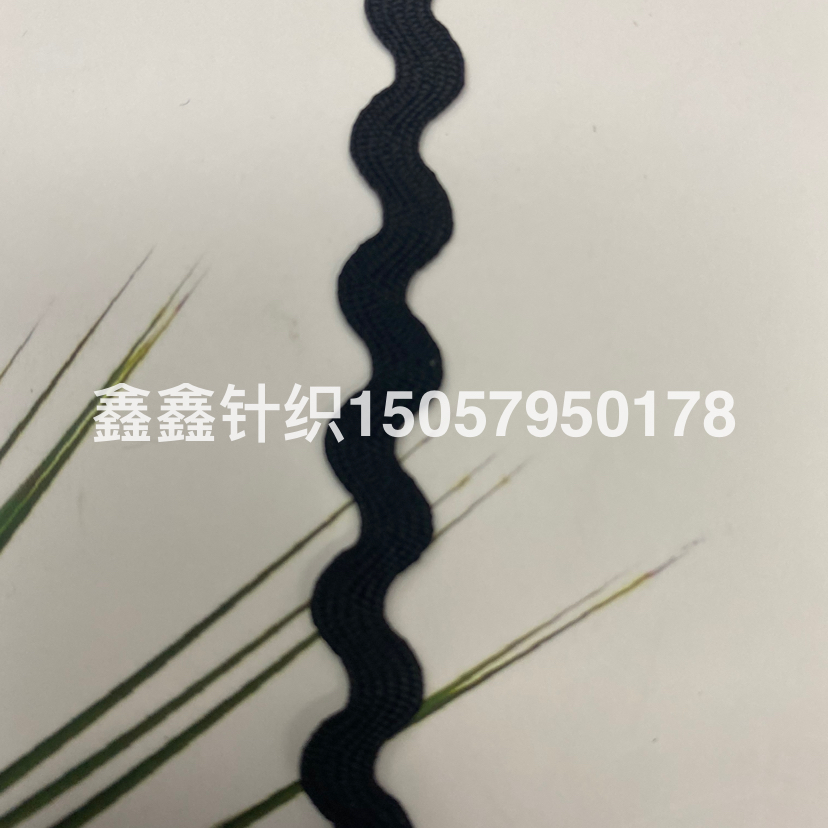 Black wavy lace polypropylene material, 0.5 cm wide, factory direct sales details Picture