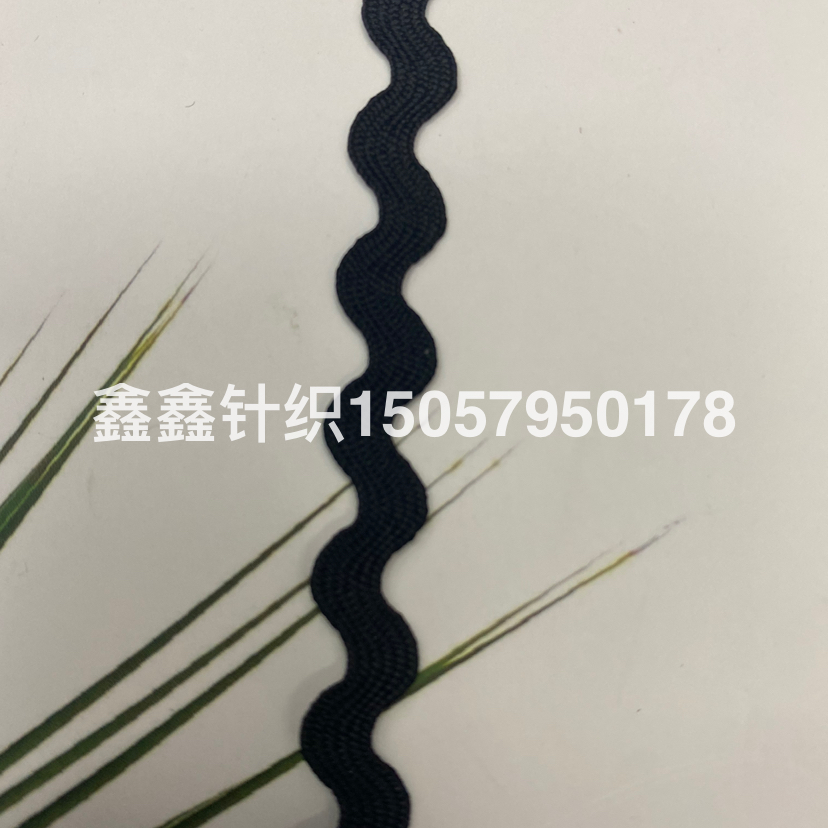 Black wavy lace polypropylene material, 0.5 cm wide, factory direct sales Specification image