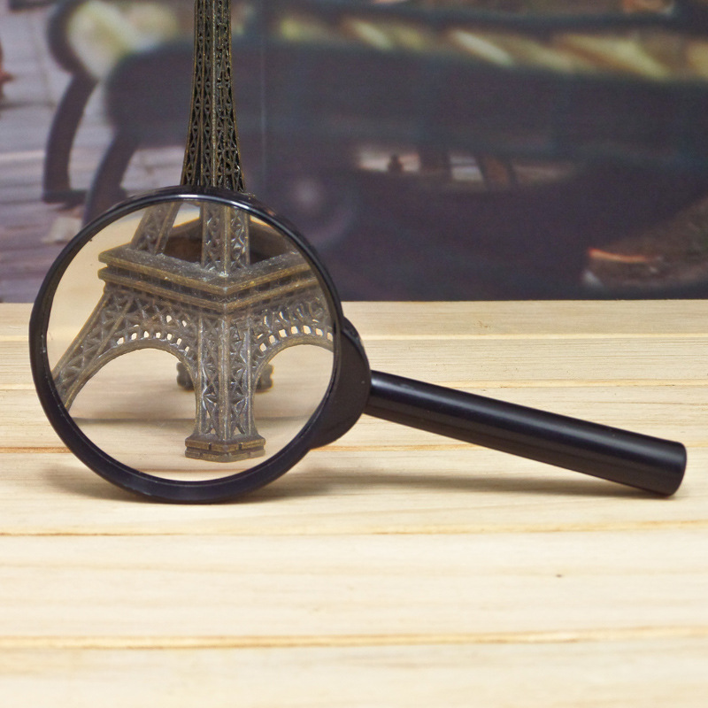 Wholesale Card 75+50 Handheld acrylic magnifier Reading mirror School experimental magnifier can print logo