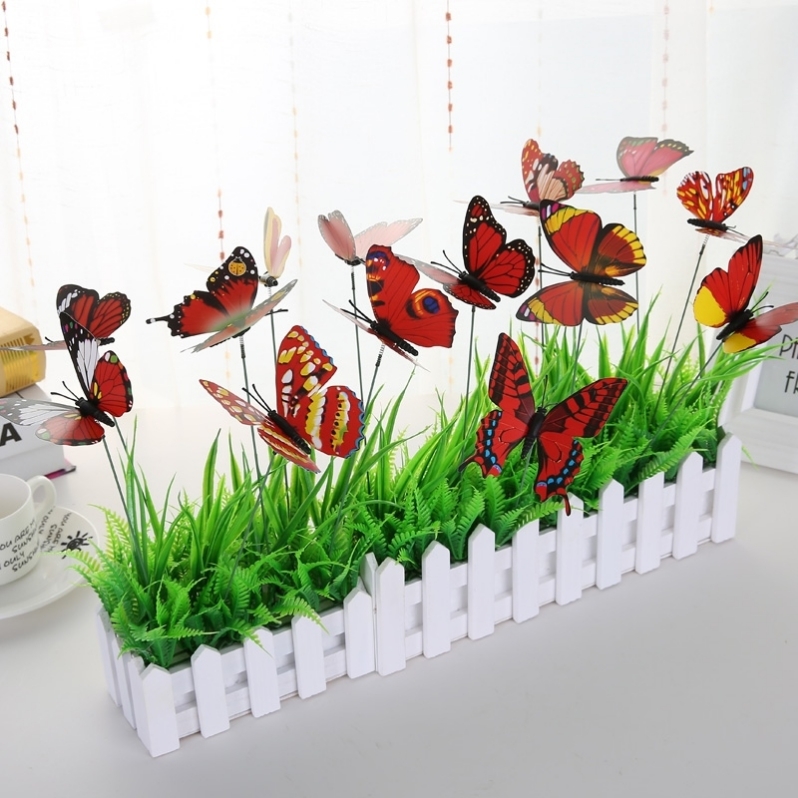 22Cm Double-Layer Three-Dimensional Rod Simulation Butterfly Flower Garden Greening Wedding Venue Arranged Dance Props