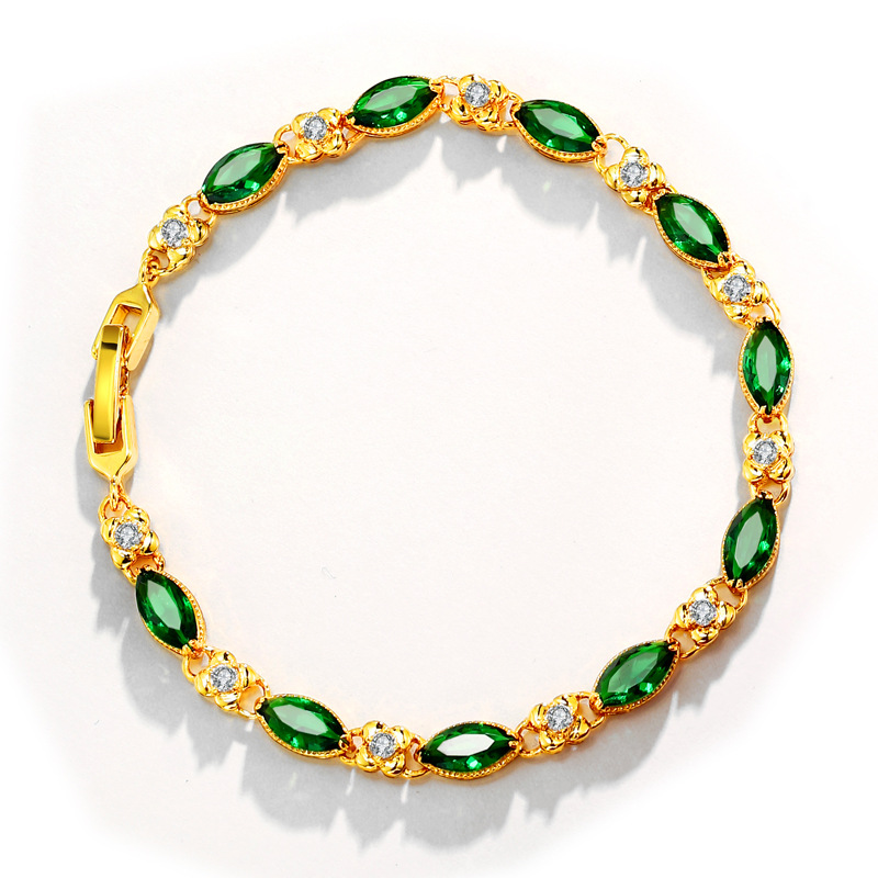 Xuping Jewelry's 24k gold-plated flower jewelry for women's foreign trade with a fashionable design sense ruby bracelet Item Picture