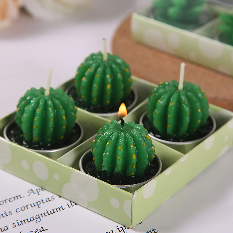 Modeling scented candle Plant potted succulent mini cactus candle Smokeless candle Home plant stone candle