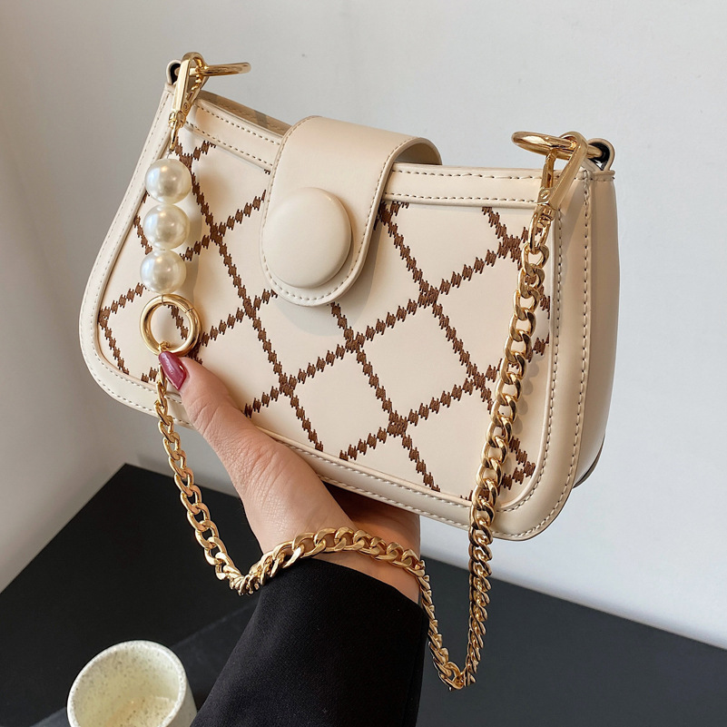 夏季包包女2021新款潮时尚链条腋下包法棍包法国小众百搭斜挎包图