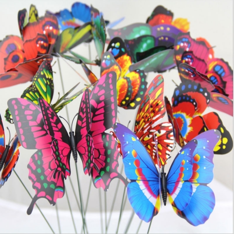 22Cm Double-Layer Three-Dimensional Rod Simulation Butterfly Flower Garden Greening Wedding Venue Arranged Dance Props Specification drawing