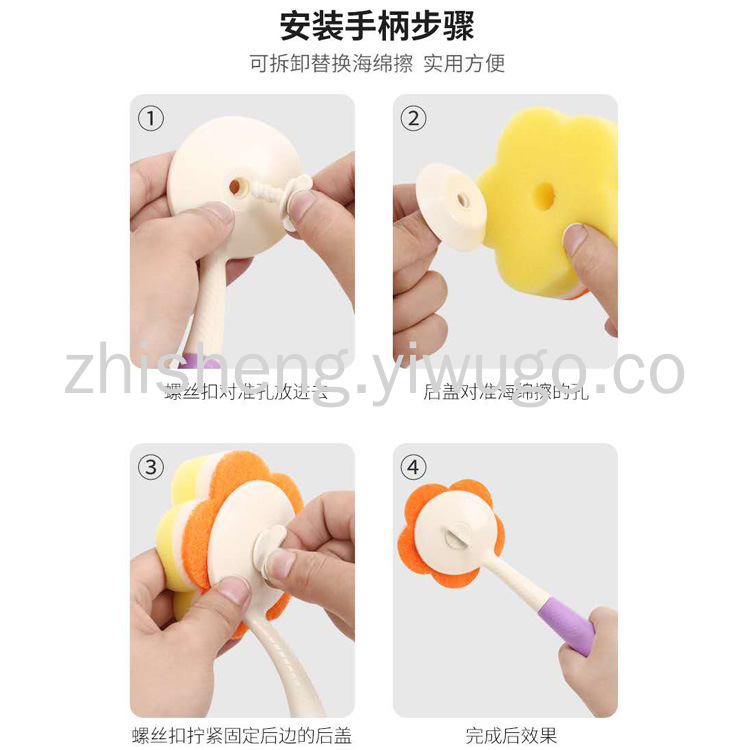 Pot brushes that do not stick to oil and do not dirty hands, dishwashing brushes with handles, long-handled brushes, kitchen cleaning tools, dishwashing brushes, pot brushes wholesale details Picture