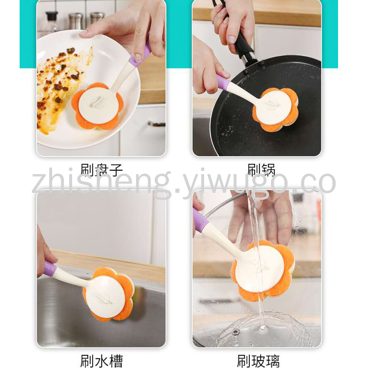 Pot brushes that do not stick to oil and do not dirty hands, dishwashing brushes with handles, long-handled brushes, kitchen cleaning tools, dishwashing brushes, pot brushes wholesale Specification image