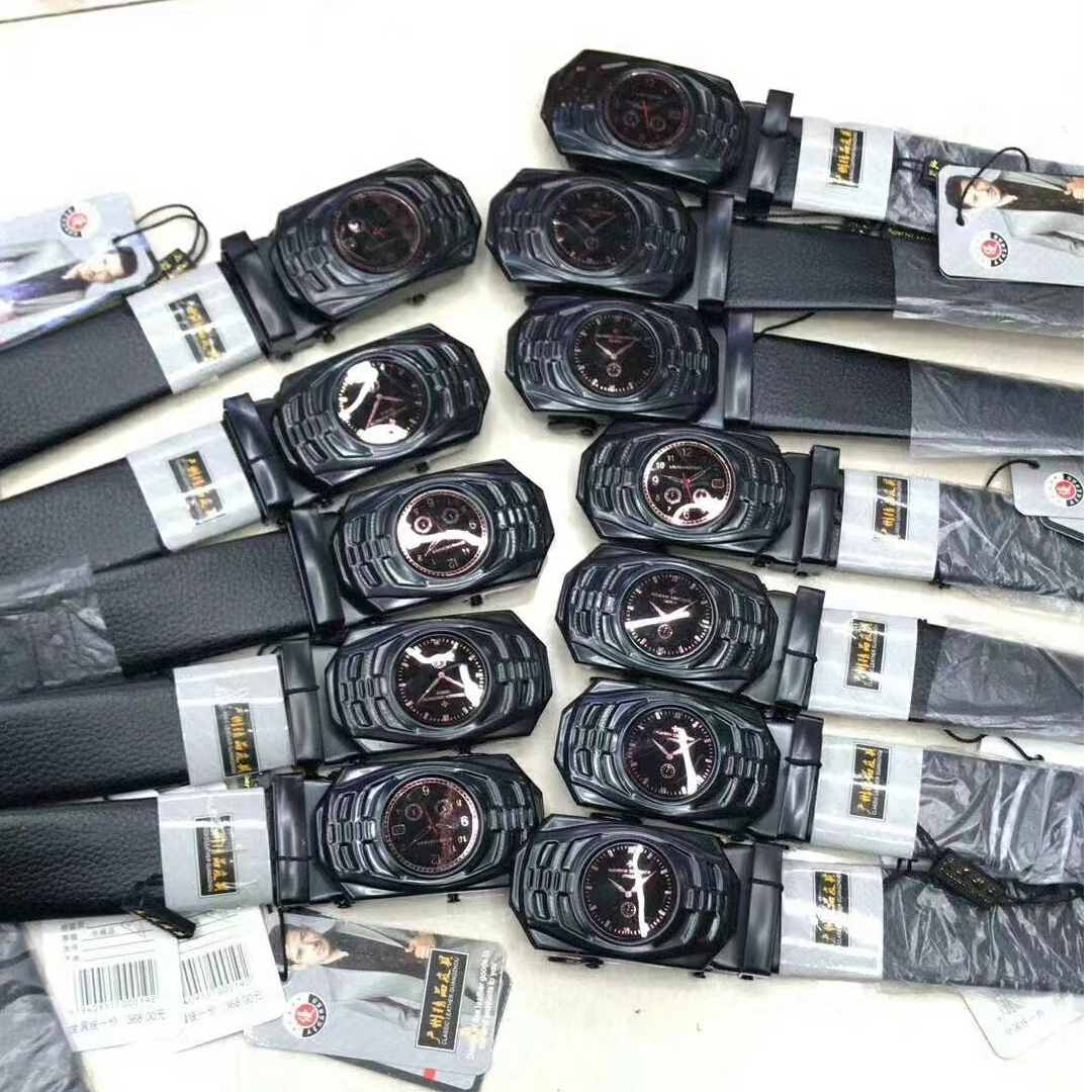 Men's fringed automatic buckle belt, fashionable casual business dress pants, jeans belt, trendy belt manufacturer wholesale details Picture