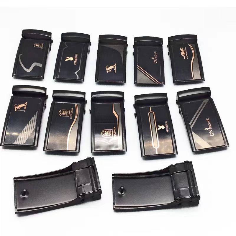 4.0 cm men's black button-up with perforated buckle, perforated belt for street vendors, round hole belt buckle wholesale