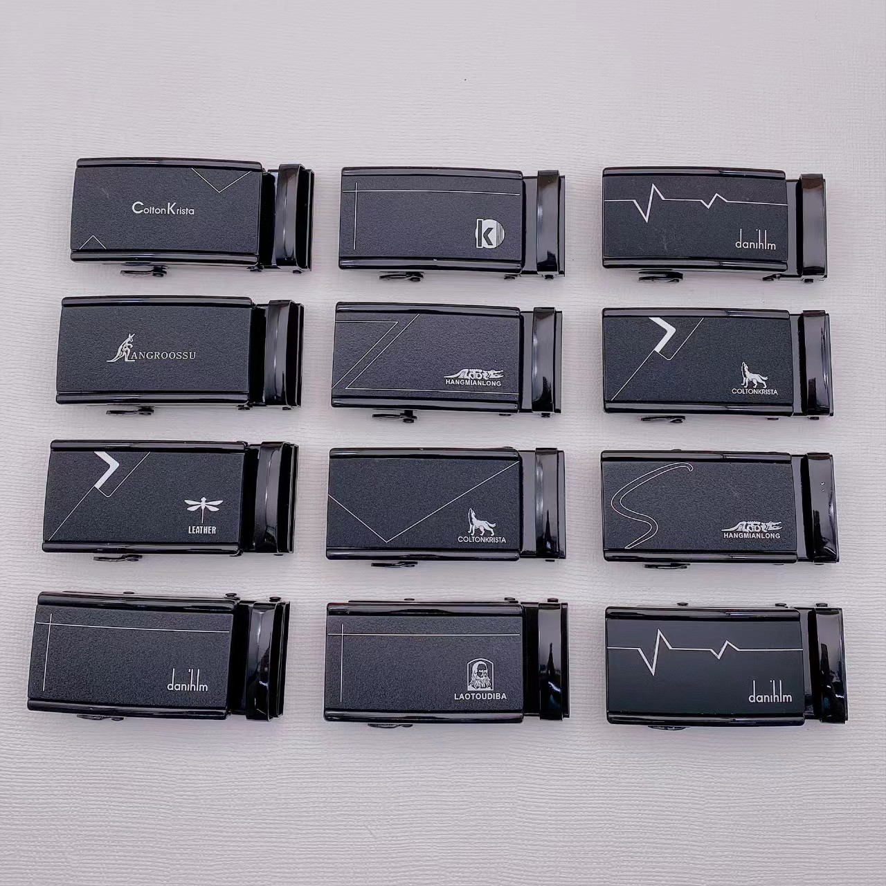 4.0 Matte black long face automatic buckle men's belt automatic buckle Casual Business all-purpose buckle factory direct sales Specification image