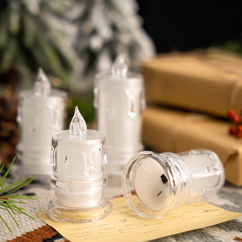 Wholesale of electronic candles, LED crystal luminous candle lamps, simulated proposal and birthday decorations, transparent mini fake candles Specification image
