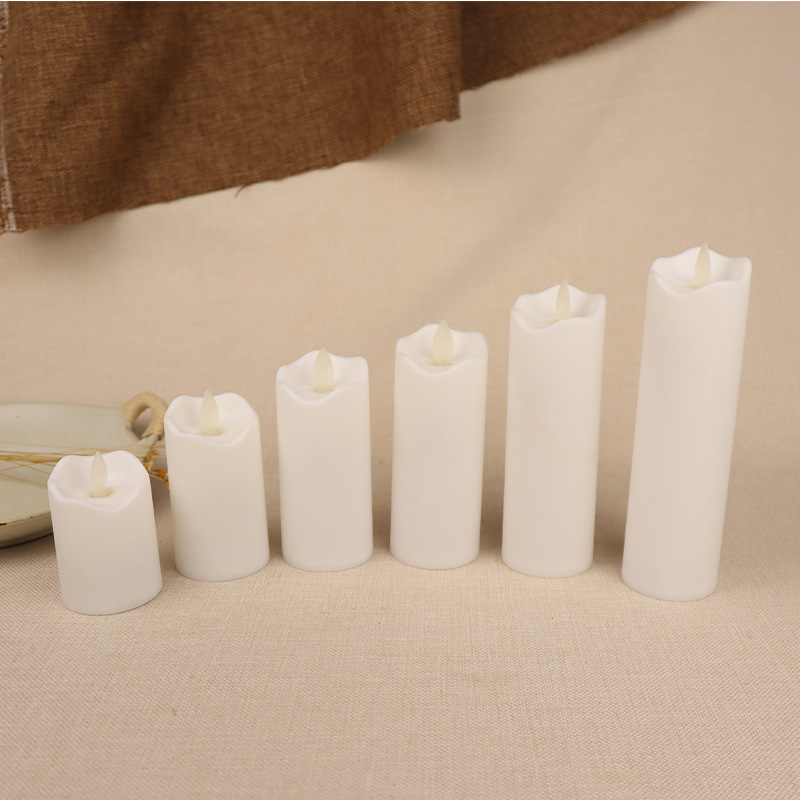 LED electronic candle lamp, plastic diameter 5cm, scene arrangement, creative pattern, swinging wave simulation candle details Picture