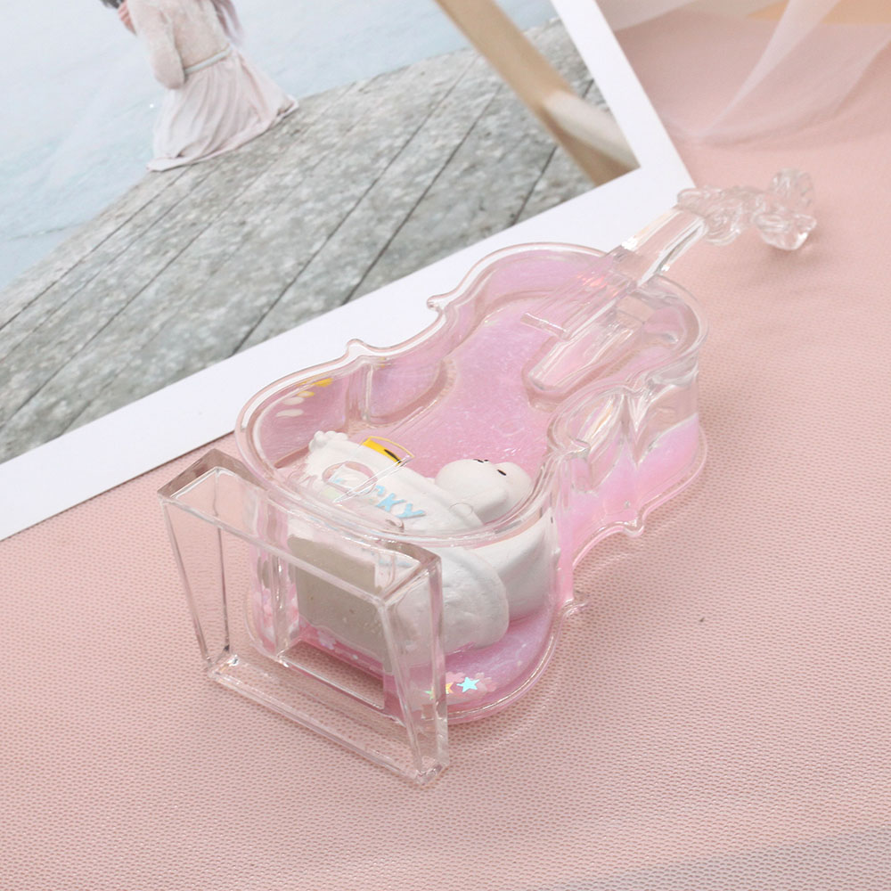 Cartoon ball floating hourglass timing ornament, violin oil drip pen insert liquid flowing sand toy Item Picture