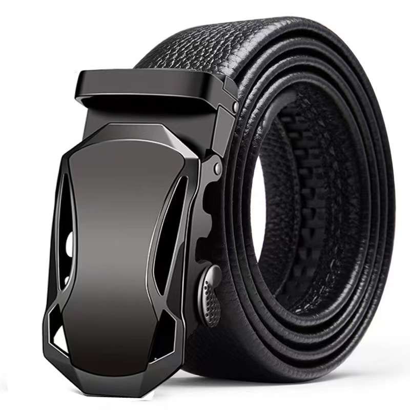 Men's network automatic buckle belt, fashionable casual business dress pants, jeans belt, trendy belt manufacturer wholesale details Picture