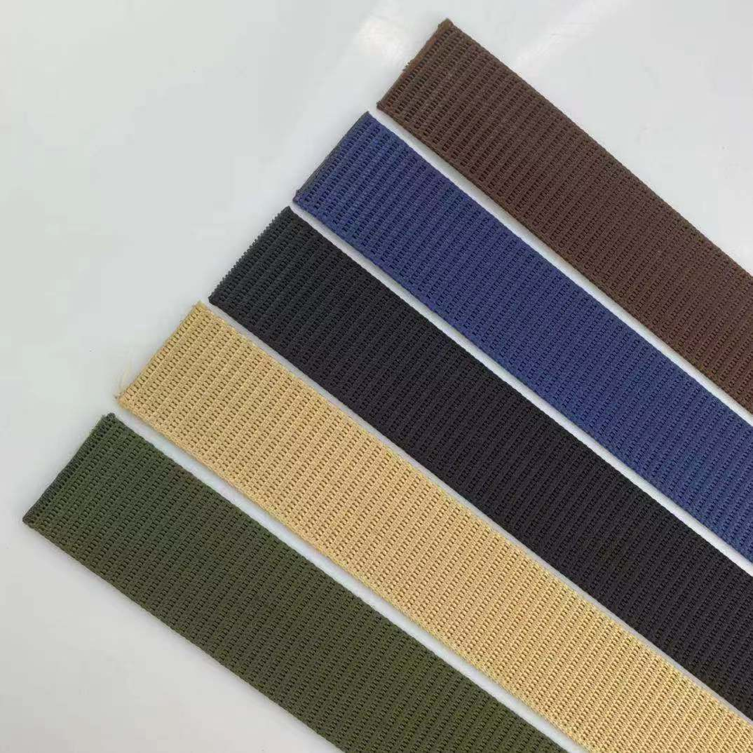 Men's canvas belt with a single ribbon without a buckle. The nylon webbing ribbon is strong, durable and will never break Item Picture